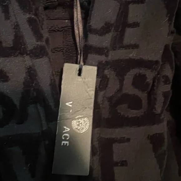 Versace Black and Gold Casual Button Down Shirt with Ornate Patterns - Picture 2 of 4